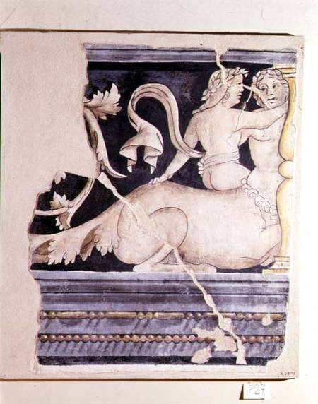 Fragment of a fresco depicting a centaur and a female figure van Lorenzo Leonbruno