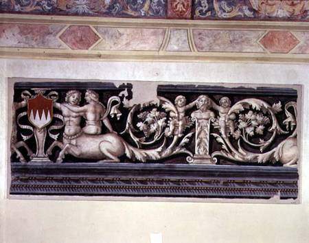 Fragment of a fresco with mythological decoration van Lorenzo Leonbruno