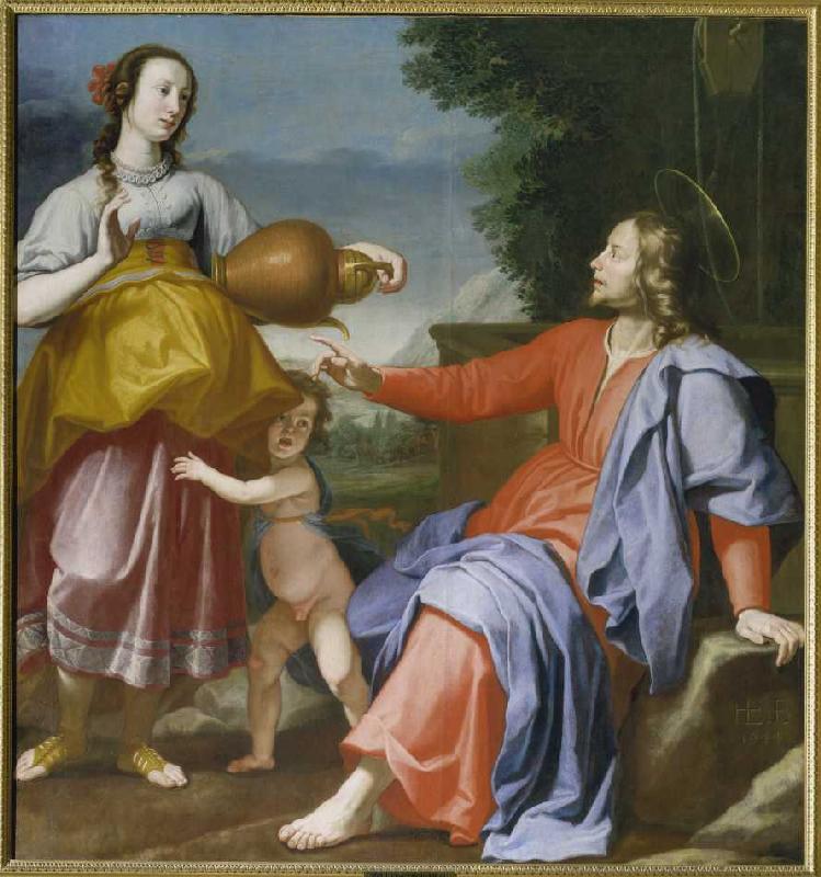 Christus und die Samariterin am Brunnen van Lorenzo Lippi