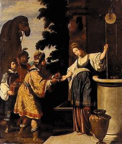 Elieser und Rebecca am Brunnen van Lorenzo Lippi