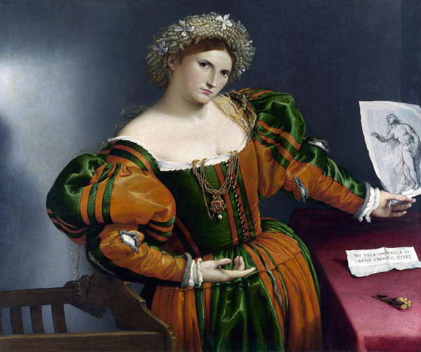 A Lady with a Drawing of Lucretia van Lorenzo Lotto