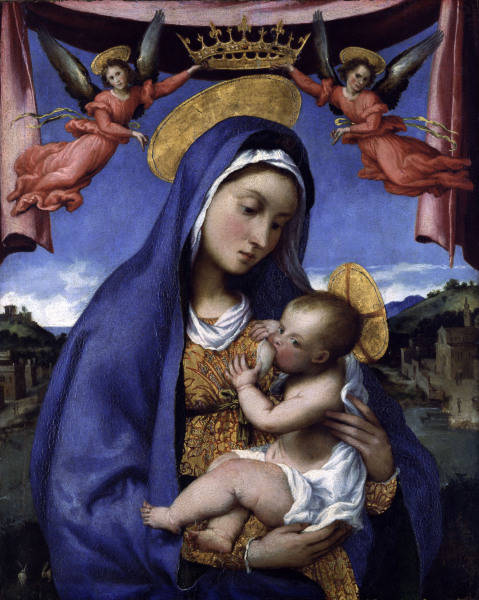 L.Lotto, Maria das Kind stillend van Lorenzo Lotto