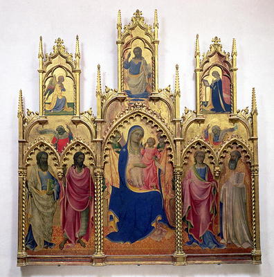 Madonna and Child with Saints (tempera on panel) van Lorenzo  Monaco
