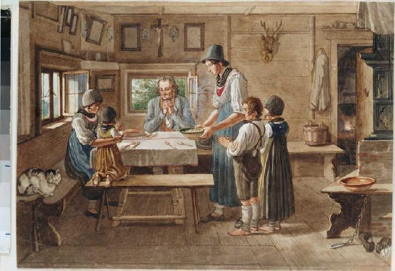 Das Tischgebet. van Lorenzo Quaglio d.J.