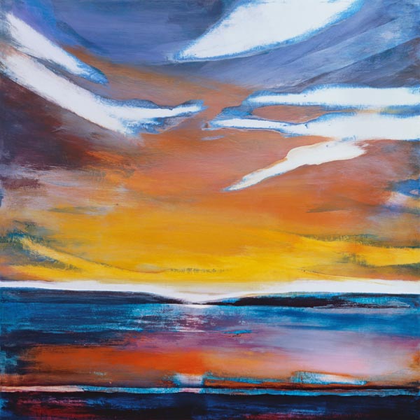 Evening seascape (mixed media)  van Lou  Gibbs
