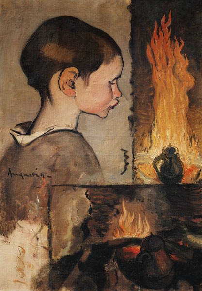 Profile of a child and a study of a still life van Louis Anquetin