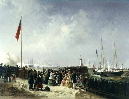 The Departure of the Steam Packet at Boulogne van Louis Bentabole