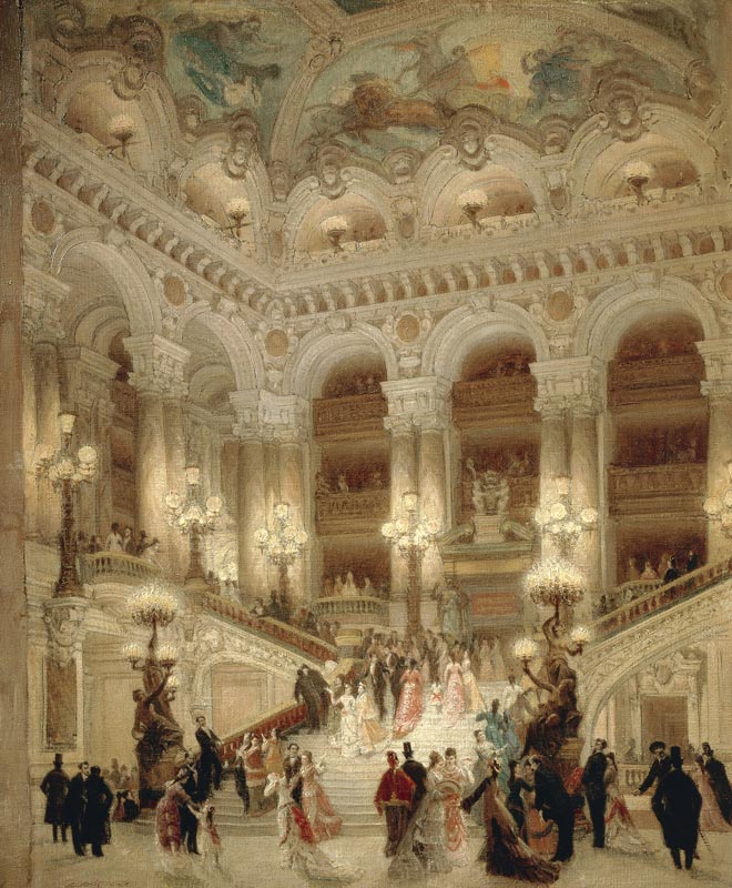 The Staircase of the Opera van Louis Beroud
