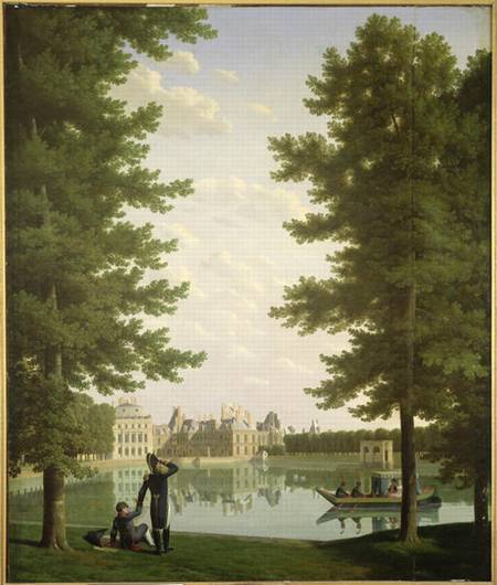 Napoleon I (1769-1821) and Marie-Louise (1791-1847) on the Carp Pond at Fontainebleau van Louis Bidauld