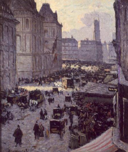 Paris Street Scene van Louis Braquaval