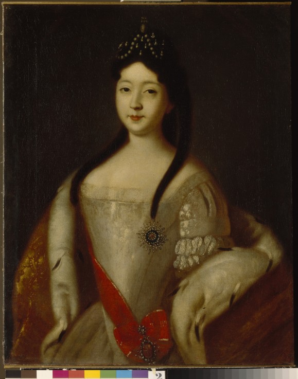 Portrait of the Tsesarevna Anna Petrovna of Russia (1708-1728), the daughter of Emperor Peter I of R van Louis Caravaque