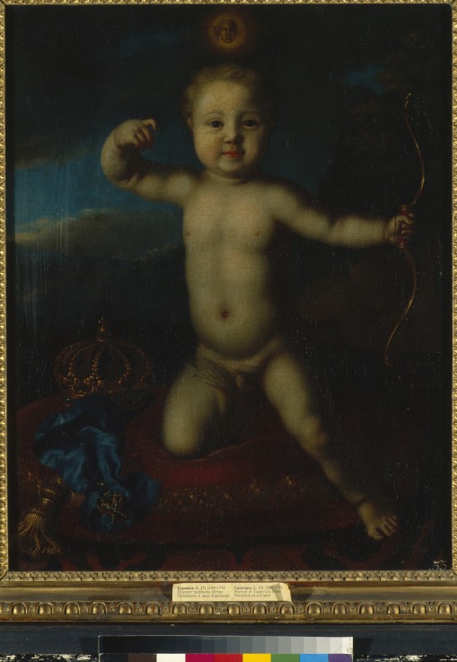 Portrait of Tsarevich Peter Petrovich of Russia (1715-1719) as Cupid van Louis Caravaque