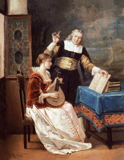 The Music Master van Louis Claude Mouchot