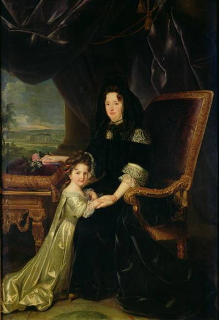 Francoise d'Aubigne (1635-1719) Marquise of Maintenon and her Niece, Francoise d'Aubigne, the Future van Louis Ferdinand Elle