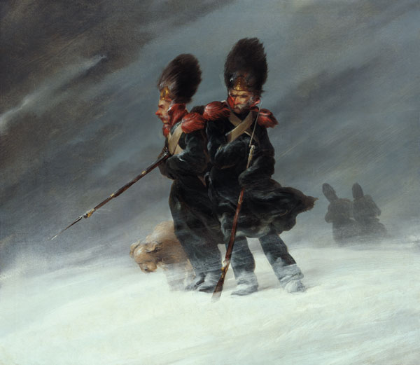 Grenadiere im Schnee van Louis Ferdinand von Rayski