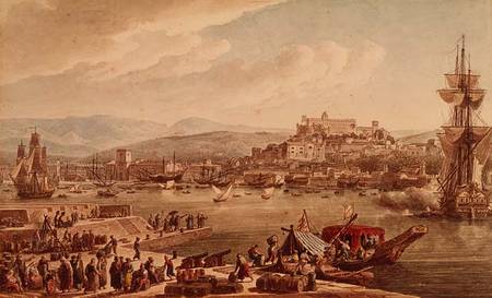 Trieste Harbour van Louis Francois Cassas