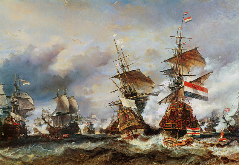 The Battle of Texel van Louis Gabriel Eugène Isabey