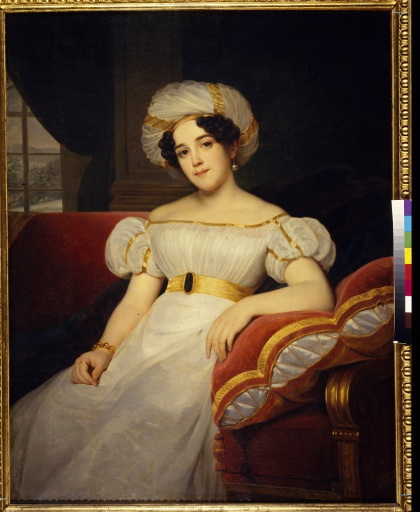 Portrait of Princess Natalya Stepanovna Golitsyna, née Countess Apraksina (1794-1890) van Louis Hersent