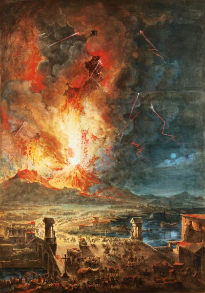 The Great Eruption of Mt. Vesuvius van Louis Jean Desprez