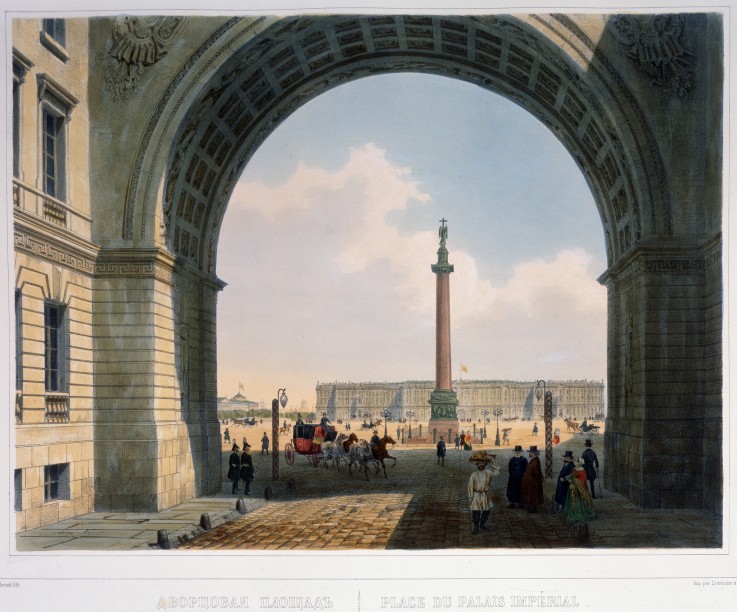 The Palace Square. View from the Arch of the Main Army Headquarters van Louis Jules Arnout