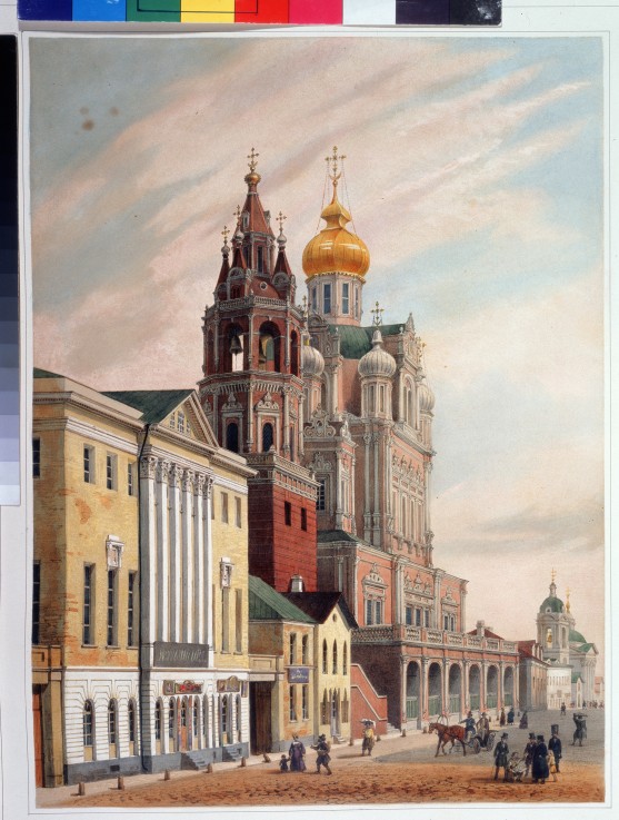 The Church of the Dormition of the Theotokos at the Pokrovka Street in Moscow van Louis Jules Arnout
