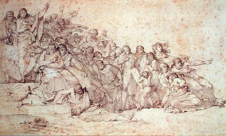 Massacre of the Patriots at the Champ de Mars van Louis Lafitte