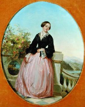 A Young Woman on a Balcony