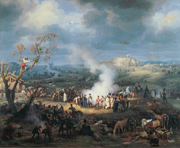 Napoleon (1769-1821) Visiting a Bivouac on the Eve of the Battle of Austerlitz, 1st December 1805 van Louis Lejeune
