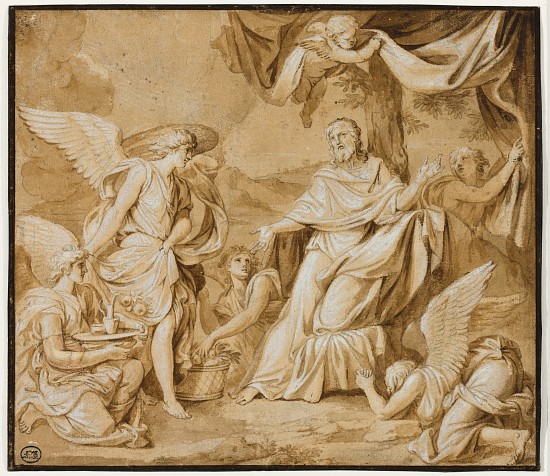 Angels Ministering to Christ van Louis Licherie de Beuron