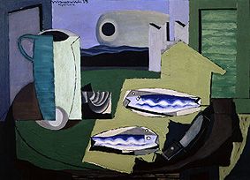 Blaue Fische (Poissions bleus) van Louis Marcoussis