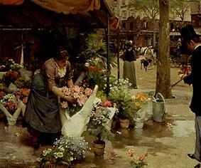Auf dem Blumenmarkt. van Louis Marie de Schryver