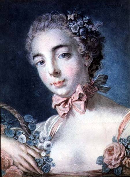 Tete de Flore, portrait of Mme Baudion, daughter of Boucher, after a drawing by Boucher van Louis Marin Bonnet