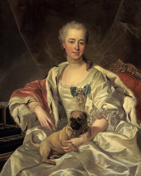 Bildnis der Prinzessin Golytschina mit ihrem Hündchen van Louis Michael van Loo