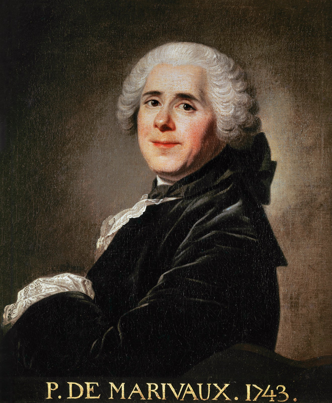 Portrait of Pierre Carlet de Chamblain de Marivaux (1688-1763) van Louis Michel van Loo