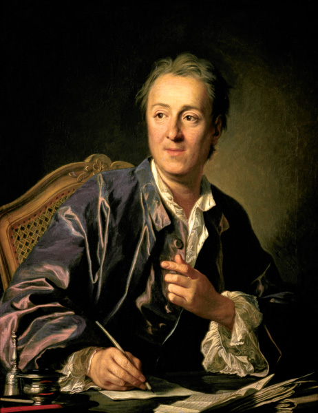 Portrait of Denis Diderot (1713-84) van Louis Michel van Loo