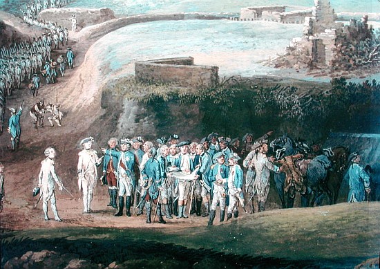 The Siege of Yorktown, 1st-17th October 1781, detail of the central group van Louis Nicolas van Blarenberghe