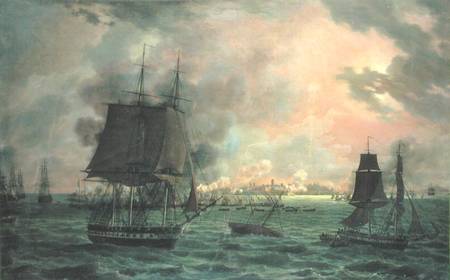 The Bombing of Cadiz by the French on 23rd September 1823 van Louis Philippe Crepin