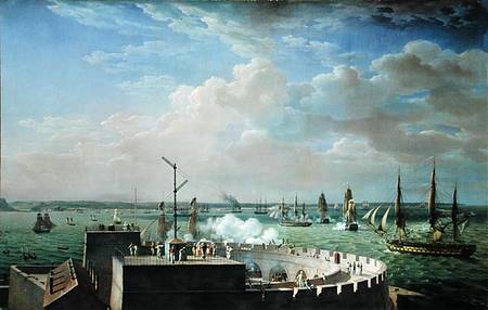 Cherbourg Harbour van Louis Philippe Crepin