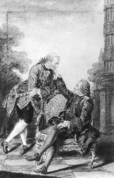 Denis Diderot (1713-84) and Melchior, baron de Grimm (1723-1807) van (Louis Carrogis) Carmontelle