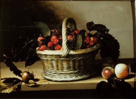 Basket of Blackberries and Raspberries van Louise Moillon