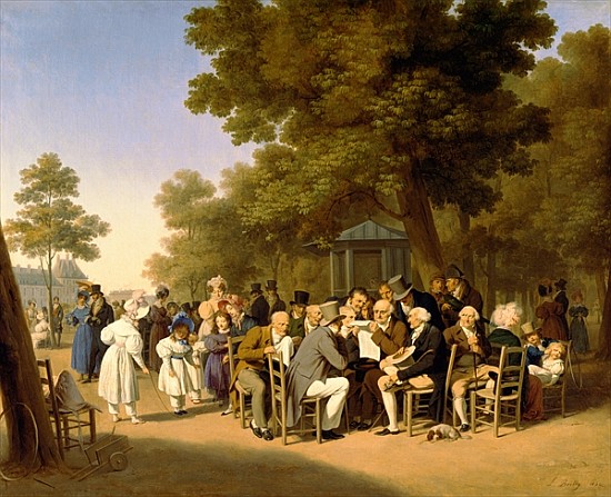 Politicians in the Tuileries Gardens van Louis Leopold Boilly