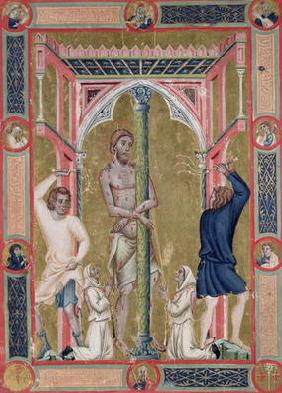 The Flagellation of Christ, from the Mariegola de la Scuola di San Giovanni Evangelista de Venise (v