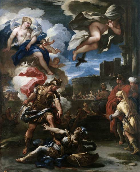 Aeneas defeats Turnus van Luca Giordano