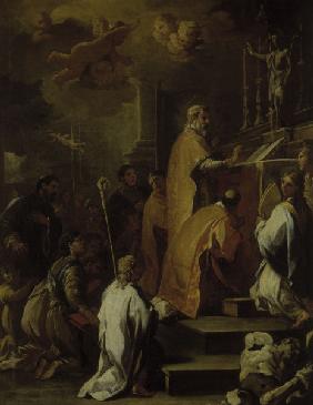 L.Giordano / Mass of St.Gregory / Paint.