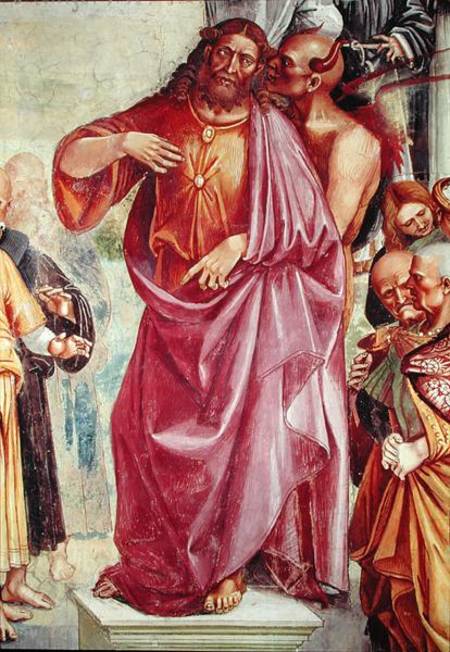 The Preaching of the Antichrist, detail of Christ and the Devil, from the Chapel of the Madonna di S van Luca Signorelli