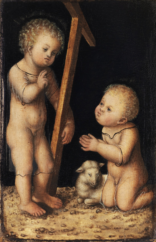 Christ and John the Baptist as Children van Lucas Cranach (de oude)