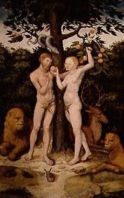 Adam und Eva. van Lucas Cranach (de oude)