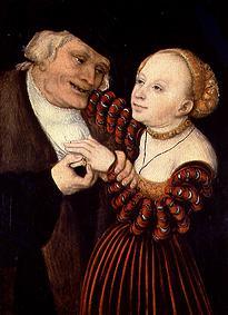 Der Alte und das Mädchen van Lucas Cranach (de oude)