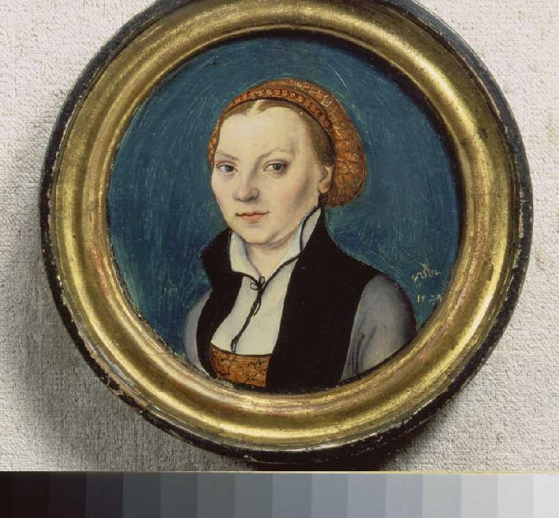 Bildnis der Katharina von Bora, der Gemahlin Martin Luthers. van Lucas Cranach (de oude)