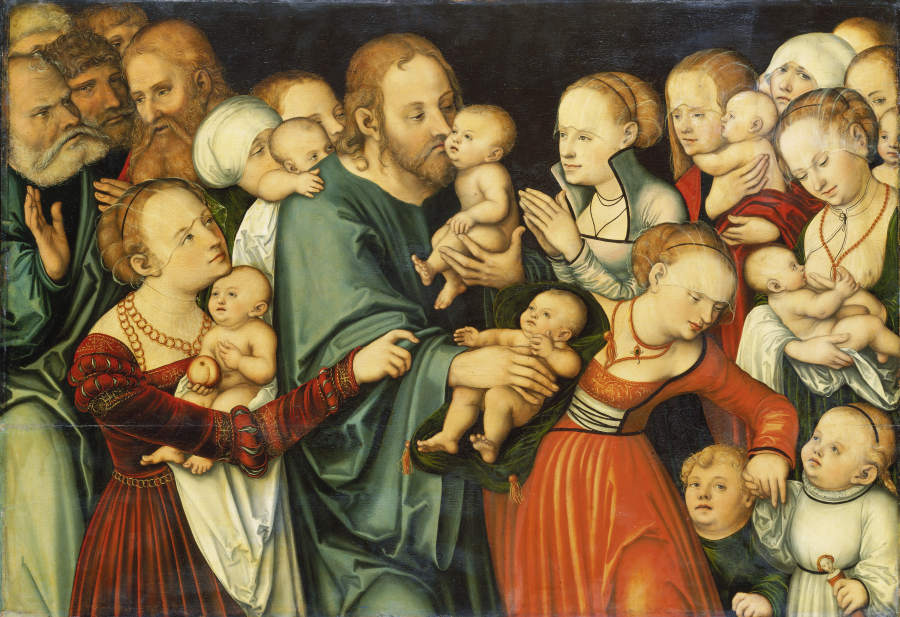 Christ Blessing the Children van Lucas Cranach (de oude)